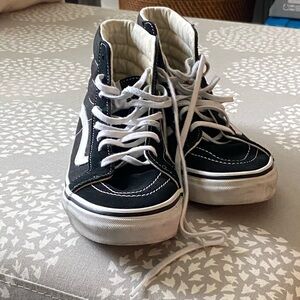 Vans Black and White High-Top Sneakers